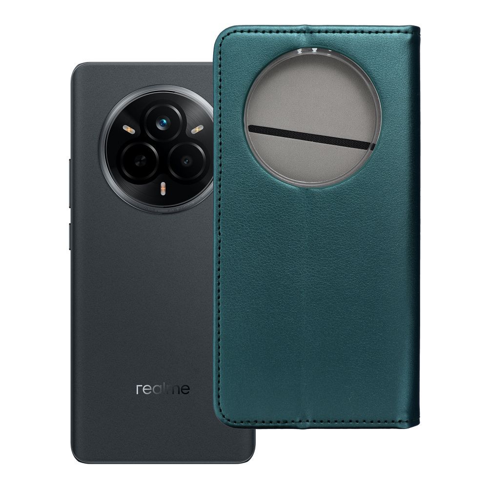OEM Bookcase für REALME 14 PRO dunkelgrün | Rundumschutz | Kartenfach - Grün