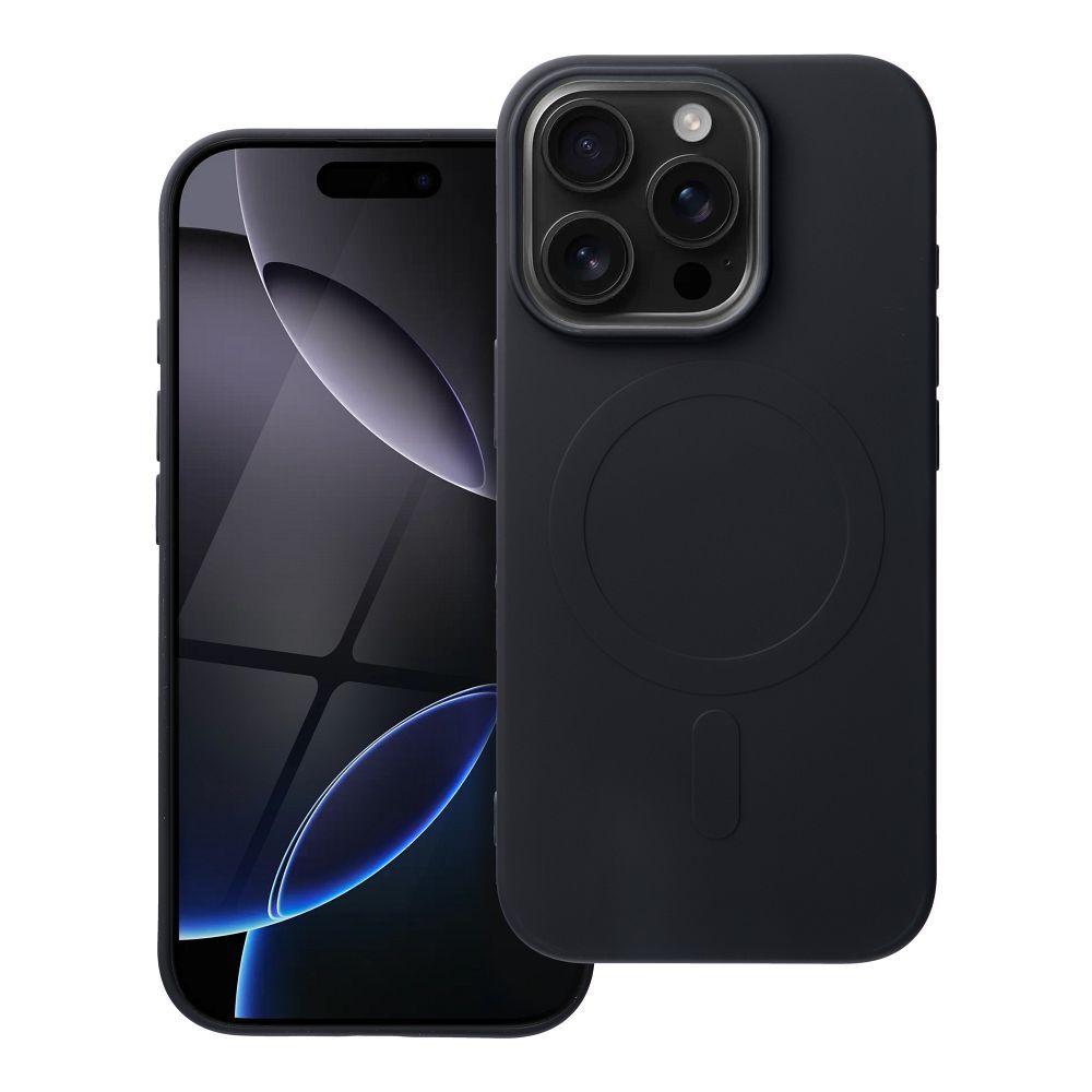 OEM Silikoncase für iPhone 16 PRO Mag compatible with MagSafe (big hole) | Stoßfest | Slim Design - Schwarz