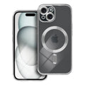 OEM Silikoncase für iPhone 15 Electro Mag compatible with MagSafe | Stoßfest | Slim Design - Silber