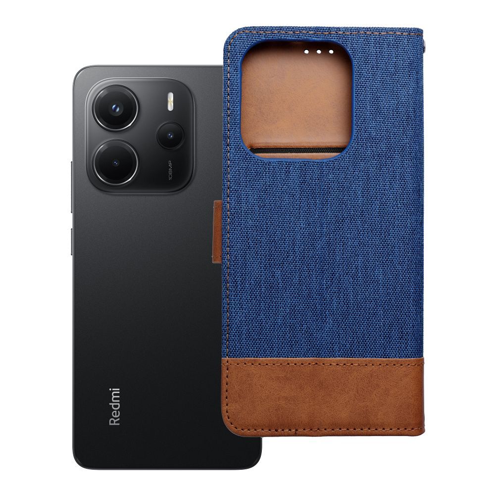 OEM Bookcase für Xiaomi Redmi NOTE 14 4G (GLOBAL - 163,25mm x 76,55mm x 8,16mm) Jeans | Rundumschutz | Kartenfach - Blau