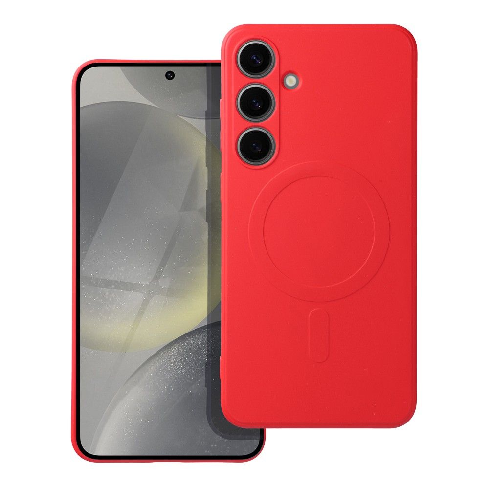 OEM Silikoncase für Samsung S24 PLUS Mag compatible with MagSafe | Stoßfest | Slim Design - Rot