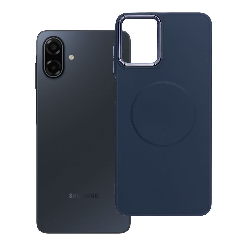OEM Silikoncase für Samsung A07 Frame Mag compatible with MagSafe | Stoßfest | Slim Design - Blau