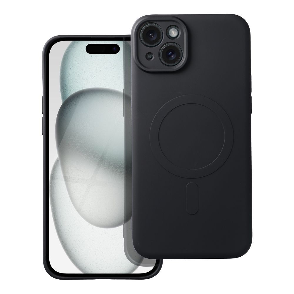 OEM Silikoncase für iPhone 15 PLUS Mag compatible with MagSafe | Stoßfest | Slim Design - Schwarz