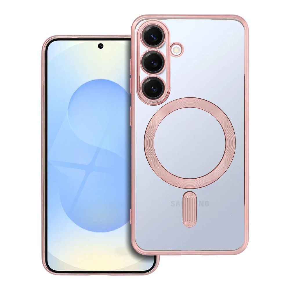 OEM Silikoncase für Samsung S25 Electro Mag compatible with MagSafe -rose | Stoßfest | Slim Design - Gold