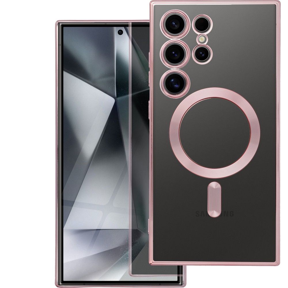 OEM Silikoncase für Samsung S25 EDGE Electro Mag compatible with MagSafe rose | Stoßfest | Slim Design - Gold