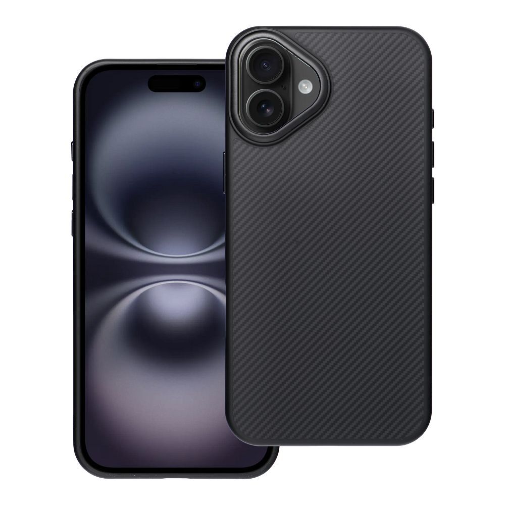 OEM Silikoncase für iPhone 16 PLUS Carbon Elite Mag compatible with MagSafe | Stoßfest | Slim Design - Schwarz