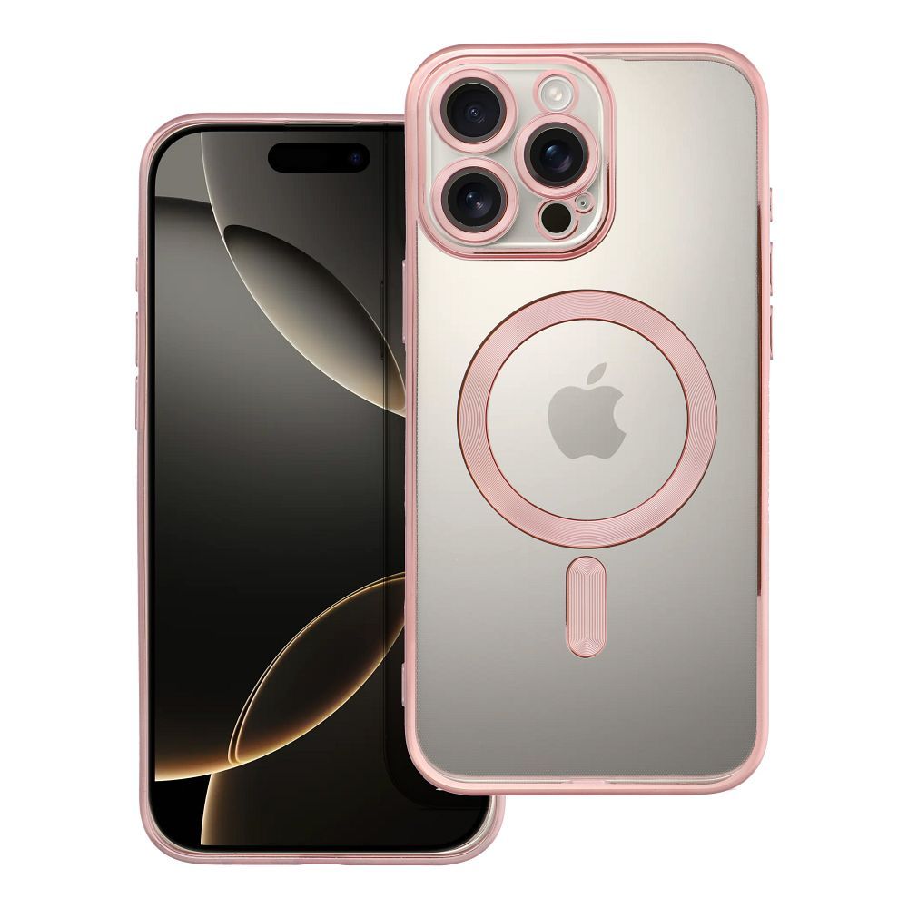 OEM Silikoncase für iPhone 16 PRO MAX Electro Mag compatible with MagSafe -rose | Stoßfest | Slim Design - Gold