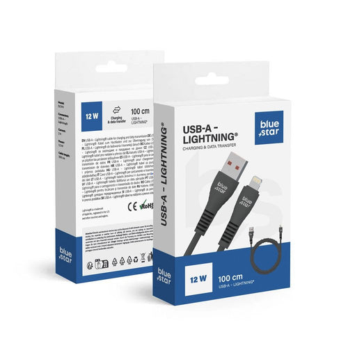 Blue Star Ladekabel USB-A auf Lightning 1m 12W | Schnellladen | Robust - 1m