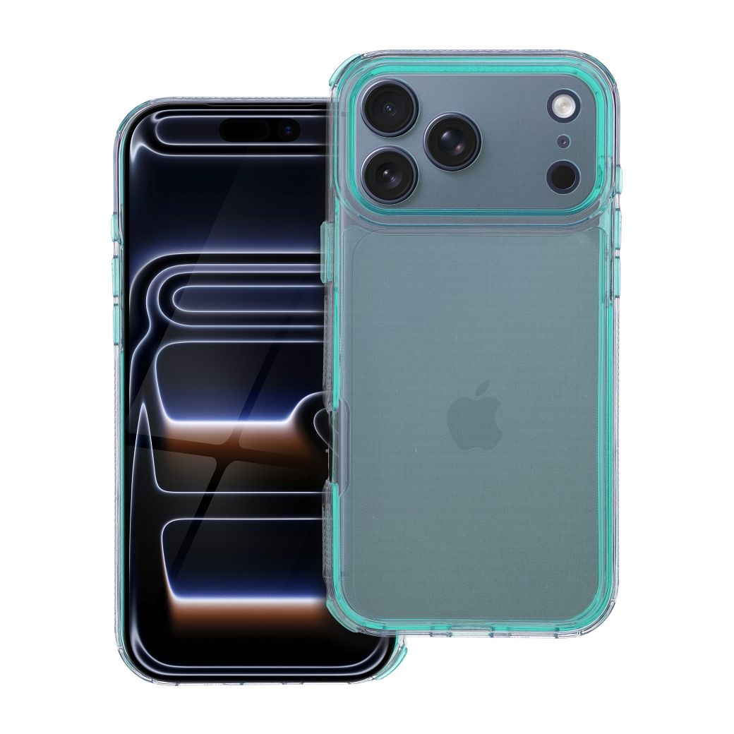 OEM Silikoncase für iPhone 17 PRO MAX Matrix mint | Stoßfest | Slim Design - Transparent