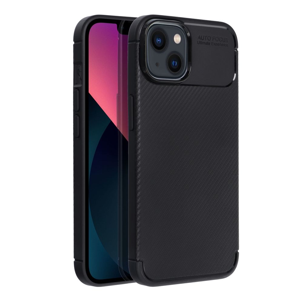 OEM Silikoncase für iPhone 13 Carbon Premium | Stoßfest | Slim Design - Schwarz
