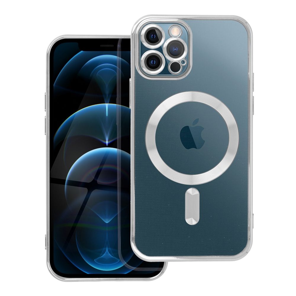 OEM Silikoncase für iPhone 12 PRO Electro Mag compatible with MagSafe | Stoßfest | Slim Design - Silber