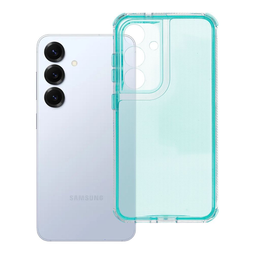 OEM Silikoncase für Samsung S25 Matrix mint | Stoßfest | Slim Design - Transparent