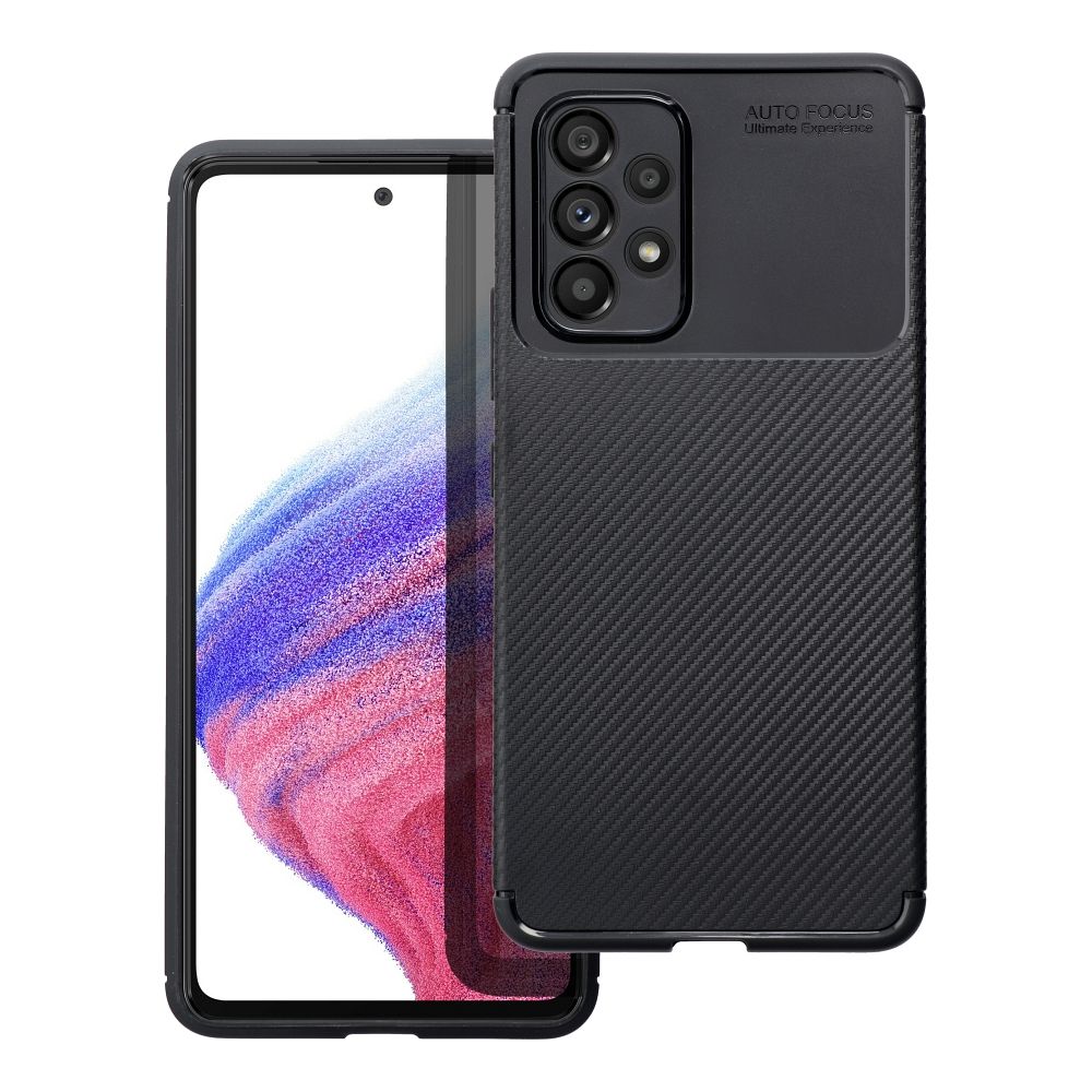 OEM Silikoncase für Samsung A14 5G / A14 4G Carbon Premium | Stoßfest | Slim Design - Schwarz