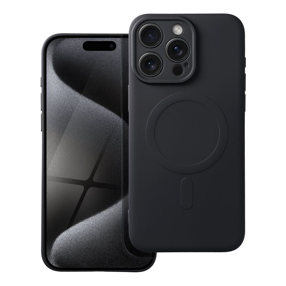 OEM Silikoncase für iPhone 15 PRO MAX Mag compatible with MagSafe | Stoßfest | Slim Design - Schwarz