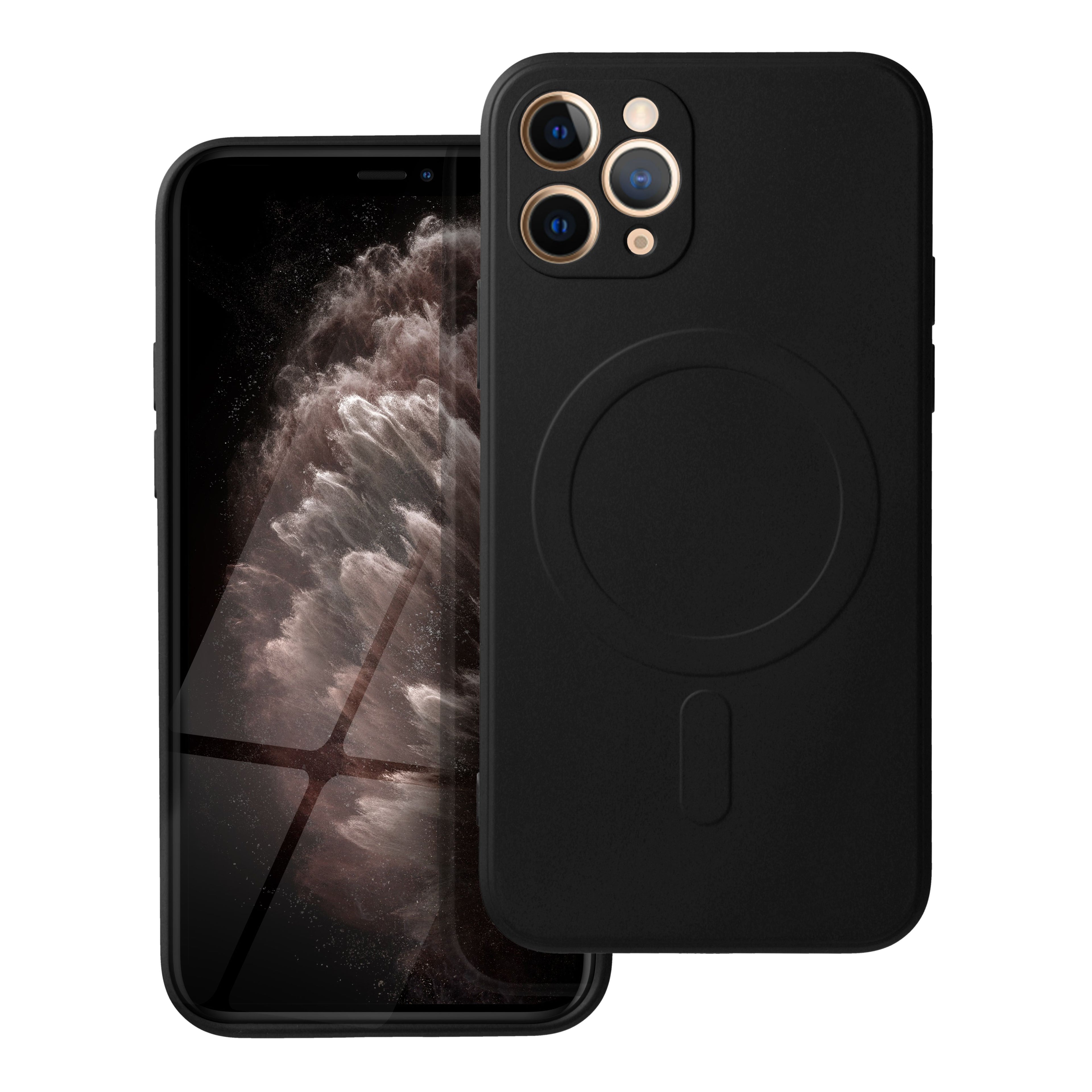 OEM Silikoncase für iPhone 11 PRO Mag compatible with MagSafe | Stoßfest | Slim Design - Schwarz