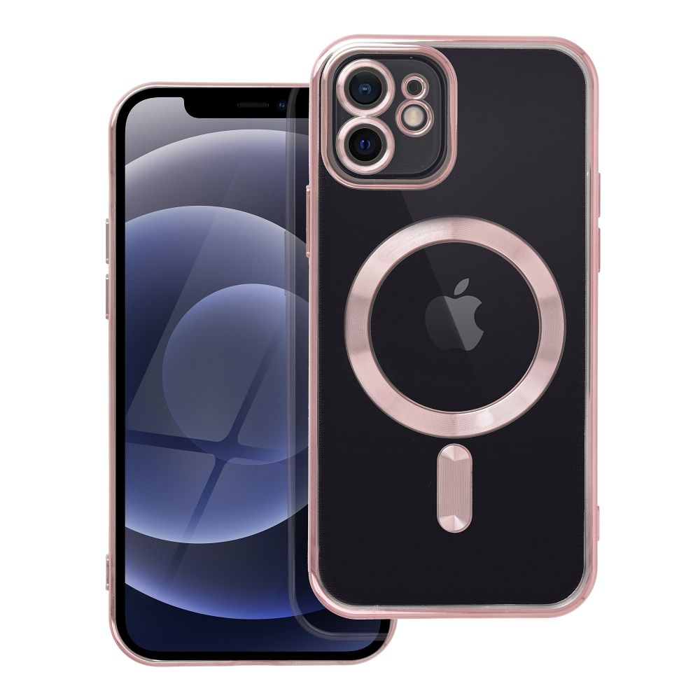 OEM Silikoncase für iPhone 12 Electro Mag compatible with MagSafe -rose | Stoßfest | Slim Design - Gold