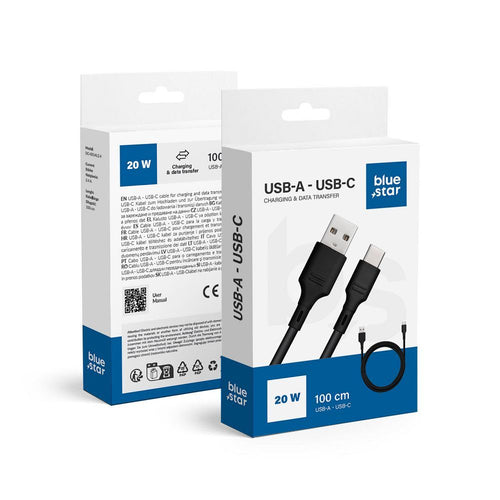 Blue Star Ladekabel USB-A auf USB-C 3A | Schnellladen | Robust