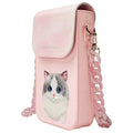 Nimmy Bookcase für NIMMY set 3in1 phone bag + wallet + gps BIG EYED PET 2.0 Cat | Rundumschutz | Kartenfach - Rosa