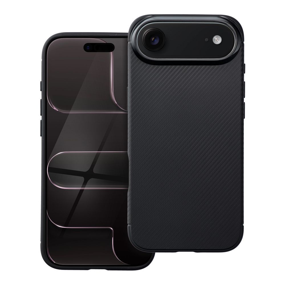OEM Silikoncase für iPhone 17 AIR Carbon Premium | Stoßfest | Slim Design - Schwarz