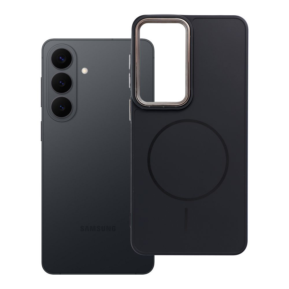 OEM Silikoncase für Samsung S26 PLUS Frame Mag compatible with MagSafe | Stoßfest | Slim Design - Schwarz
