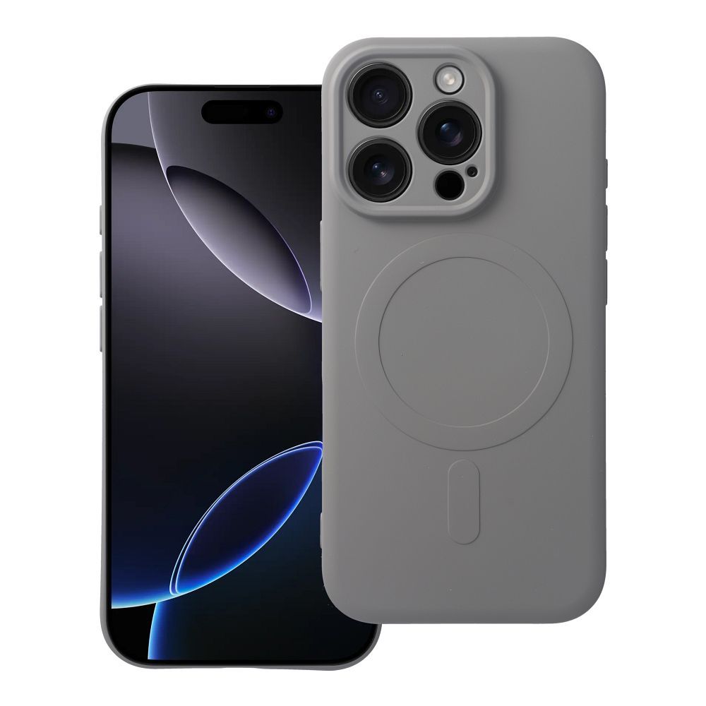OEM Silikoncase für iPhone 16 PRO Mag compatible with MagSafe titanium | Stoßfest | Slim Design - Grau