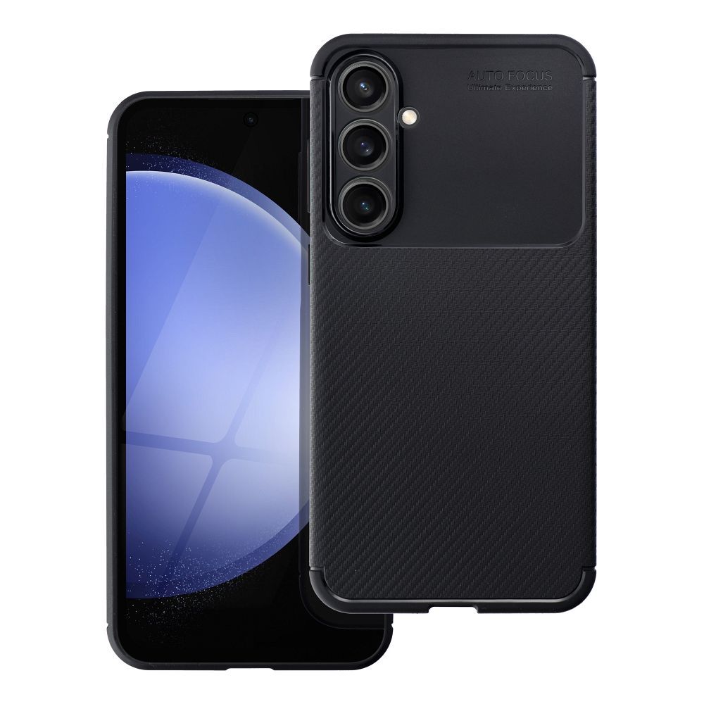 OEM Silikoncase für Samsung S23 FE Carbon Premium | Stoßfest | Slim Design - Schwarz