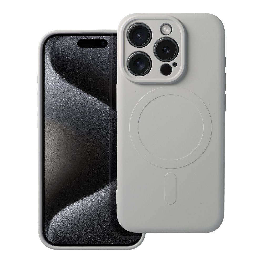OEM Silikoncase für iPhone 15 PRO Mag compatible with MagSafe titanium | Stoßfest | Slim Design - Standard
