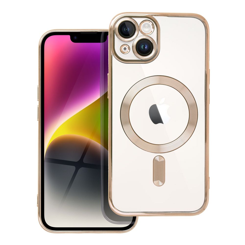 OEM Silikoncase für iPhone 14 Electro Mag compatible with MagSafe | Stoßfest | Slim Design - Gold