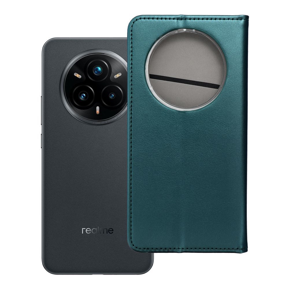 OEM Bookcase für REALME 14 PRO PLUS dunkelgrün | Rundumschutz | Kartenfach - Grün