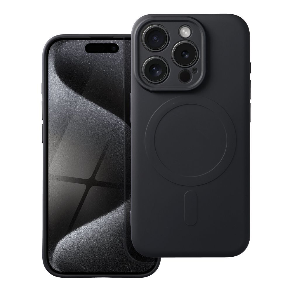 OEM Silikoncase für iPhone 15 PRO Mag compatible with MagSafe | Stoßfest | Slim Design - Schwarz