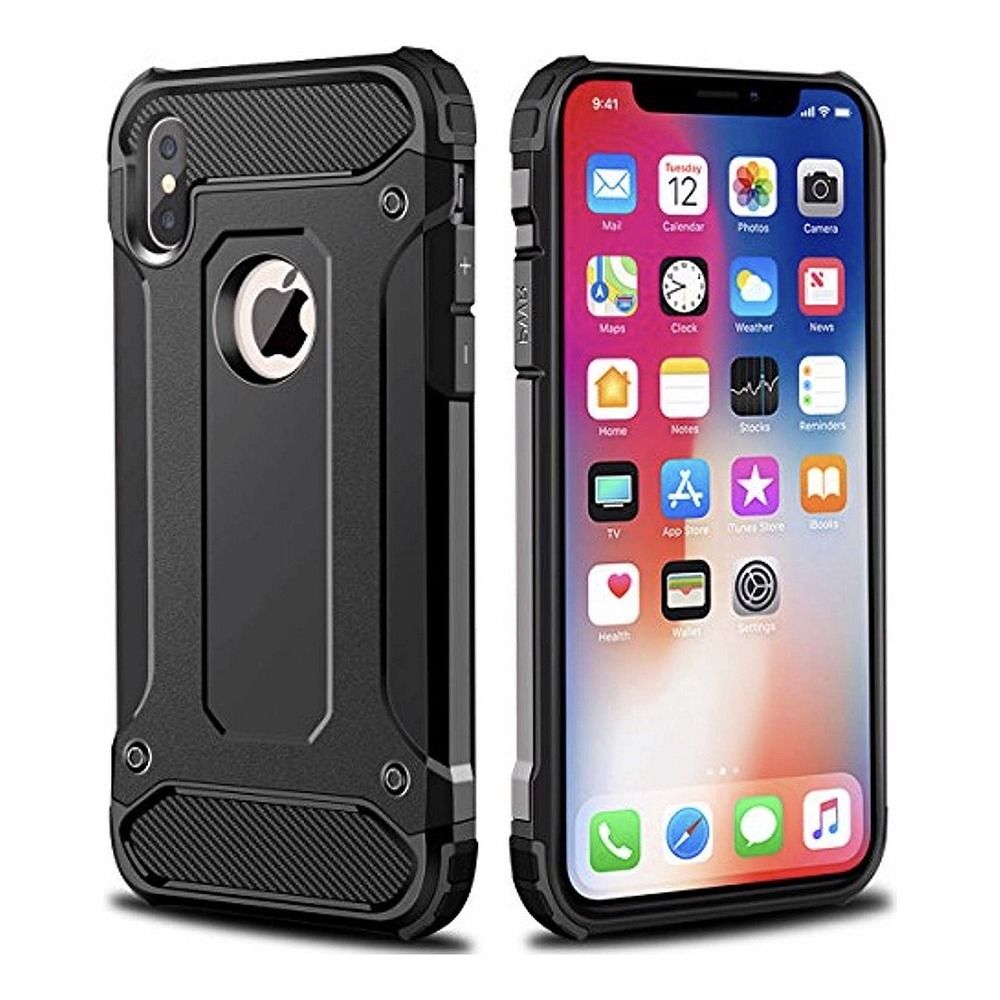 OEM Silikoncase für iPhone XS Armor | Stoßfest | Slim Design - Schwarz
